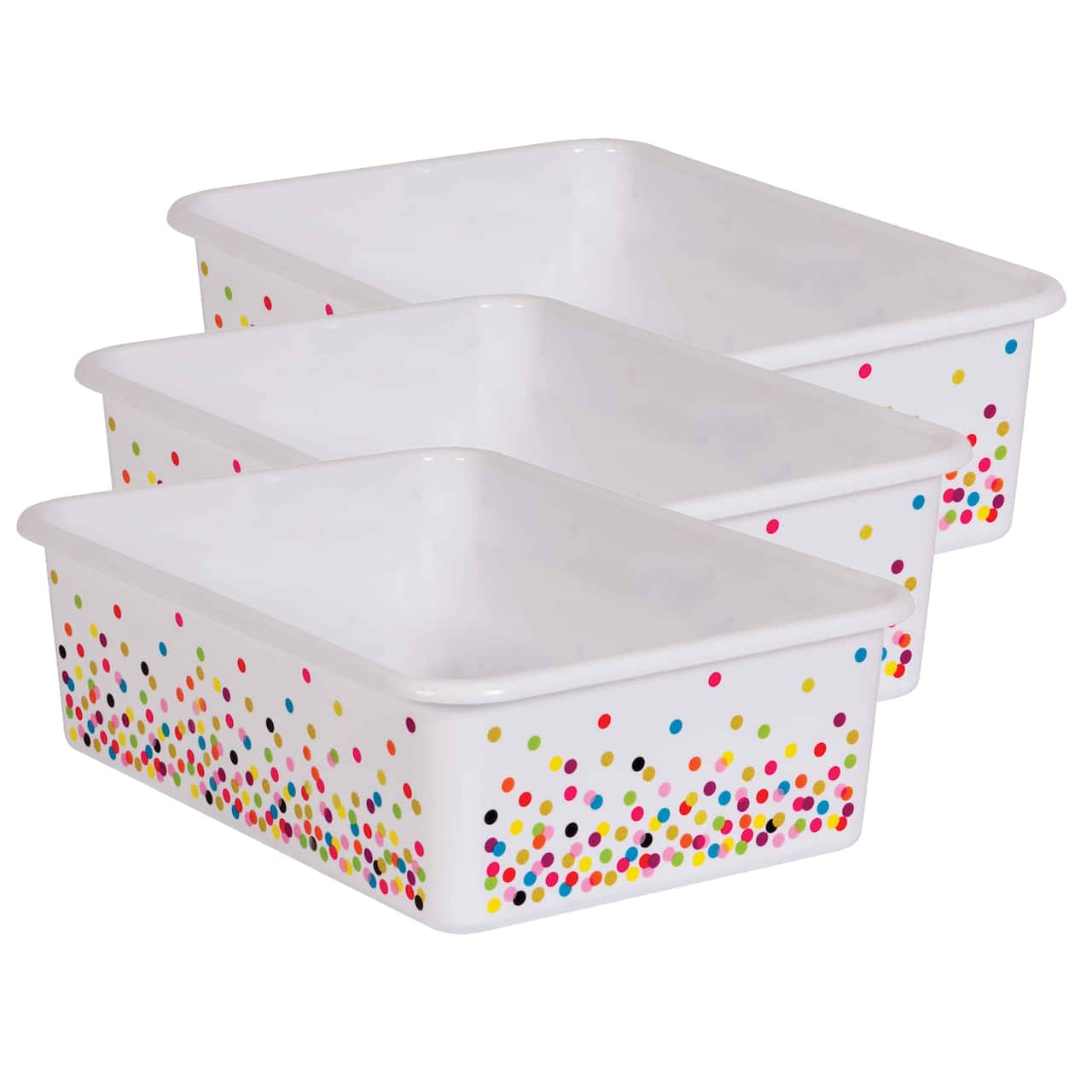 Teacher Created Resources® Large Confetti Plastic Storage Bin, 3ct.